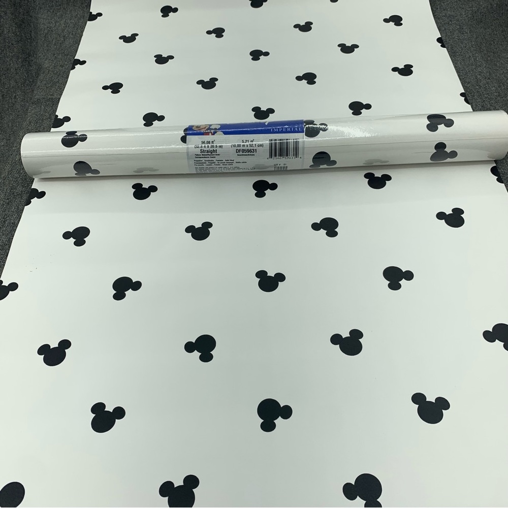 Vintage RARE Mickey Mouse Ears Wallpaper 20.5 Inches Wide X 32.8 feet Long.